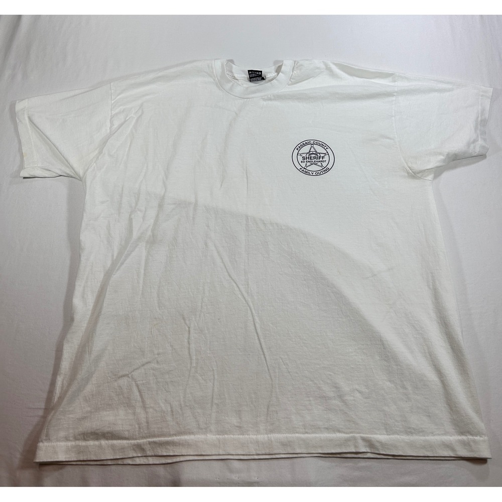 Vintage Fruit of the Loom Passaic County Sheriff T-Shirt White 3XL Made in USA